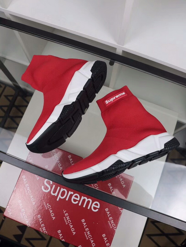 Balenciaga X Supreme Speed Runner Sock Red